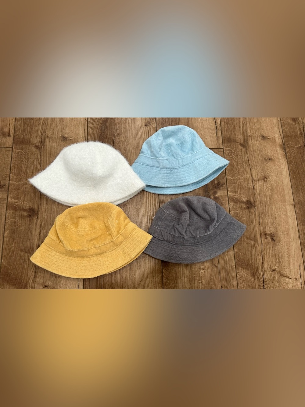 Classic Women's Bucket Hat - White, Light Blue, Mustard, Charcoal